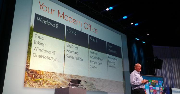 MODERNISERING. Den nyeste version af Office er en refleksion af "Det Moderne Kontor", fortalte Microsoft-topchefen Steve Ballmer (bill.) under mandagens pressemøde i San Francisco. 