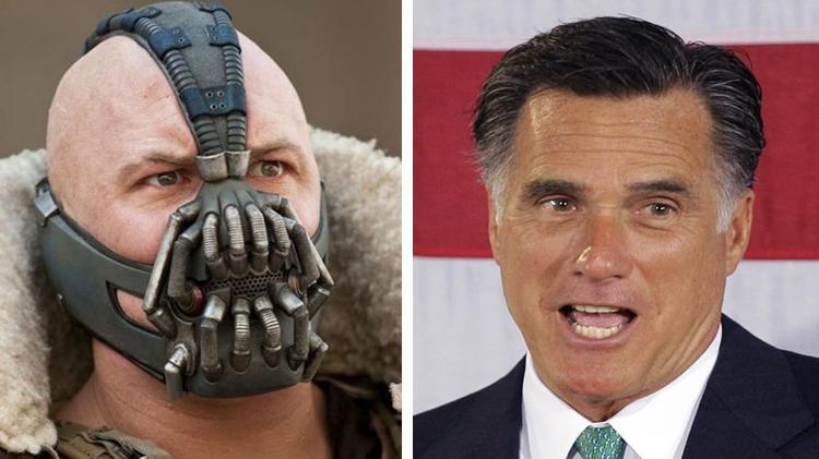 Sammenfald? Skurken i 'The Dark Knight Rises' hedder 'Bane'.  Det investeringsfima, Mitt Romney var med til at starte op i 1984, hedder Bain Capital. 