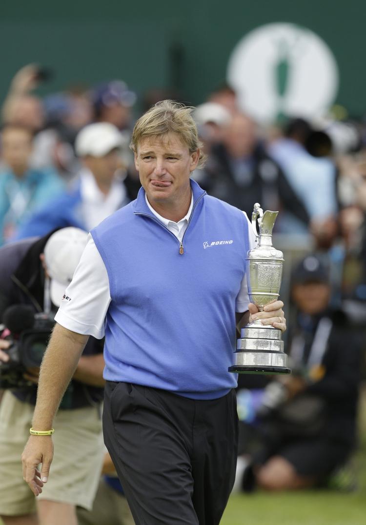 Sejr. Ernie Els har nu fire af de store titler: US Open i 1994 og 1997 samt British Open i 2002 og 2012. 