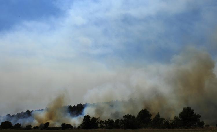 Flammehav. Skovbrande i det nørdøstlige Spanien har indtil nu nedbrændt 7000 hektar skov. 