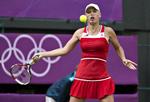 SVINGENDE. Caroline Wozniacki leverede en ujævn præstation i sin første kamp ved OL i London. 