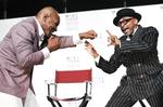 Venner. Den tidligere boksemester Mike Tyson (tv) med ven og filminstruktør Spike Lee. De er begge født og opvokset i New York-bydelen Brooklyn. 