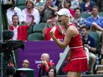 SÅDAN! Caroline Wozniacki var godt spillende mod Yanina Wickmeyer. 