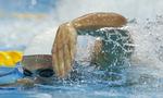 OVERGÅET. Franskmændene, her Jeremy Stravius, var selv uden Yannick Agnel næsthurtigst i mændenes 4x200 meter fri. 