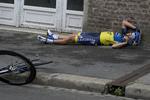 Klar. Jonathan Cantwell måtte en tur i asfalten på 5. etape af Tour de France, men fuldførte rundturen gennem Frankrig. 