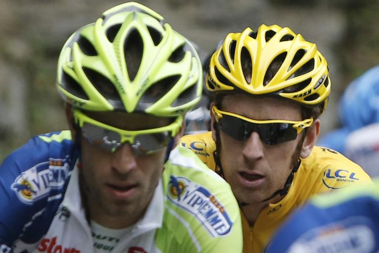 Skyggen. Tour-kongen Wiggins får sikkert konkurrence fra Nibali (forrest) igen i 2013. 