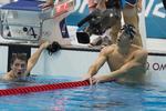 COMEBACK. Sejren i 200 meter medley var den første individuelle guldmedalje i London for Michael Phelps (th.), der er på fire medaljer i alt ved legene. 