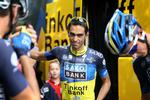 TILFREDS. Alberto Contador var glad for sit hold, som beskyttede ham hele dagen på de hollandske landeveje. 
