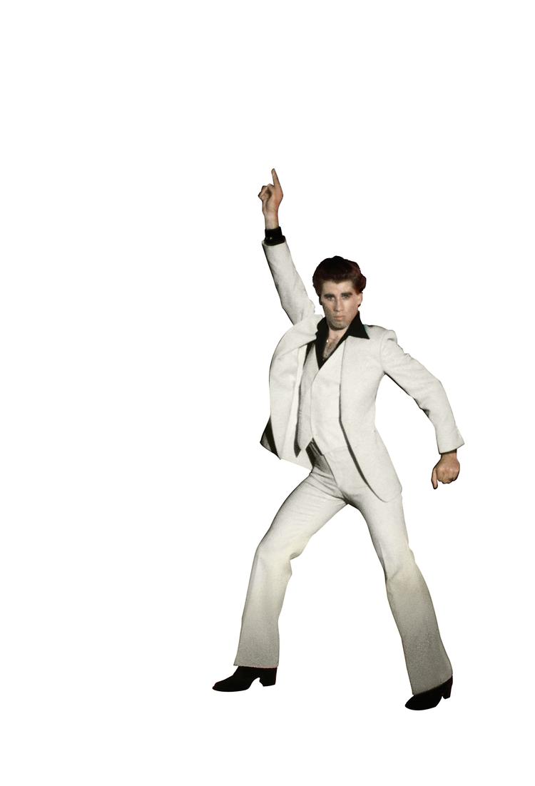 Mode. John Travolta i signatur kostumet og den kendte positur. 