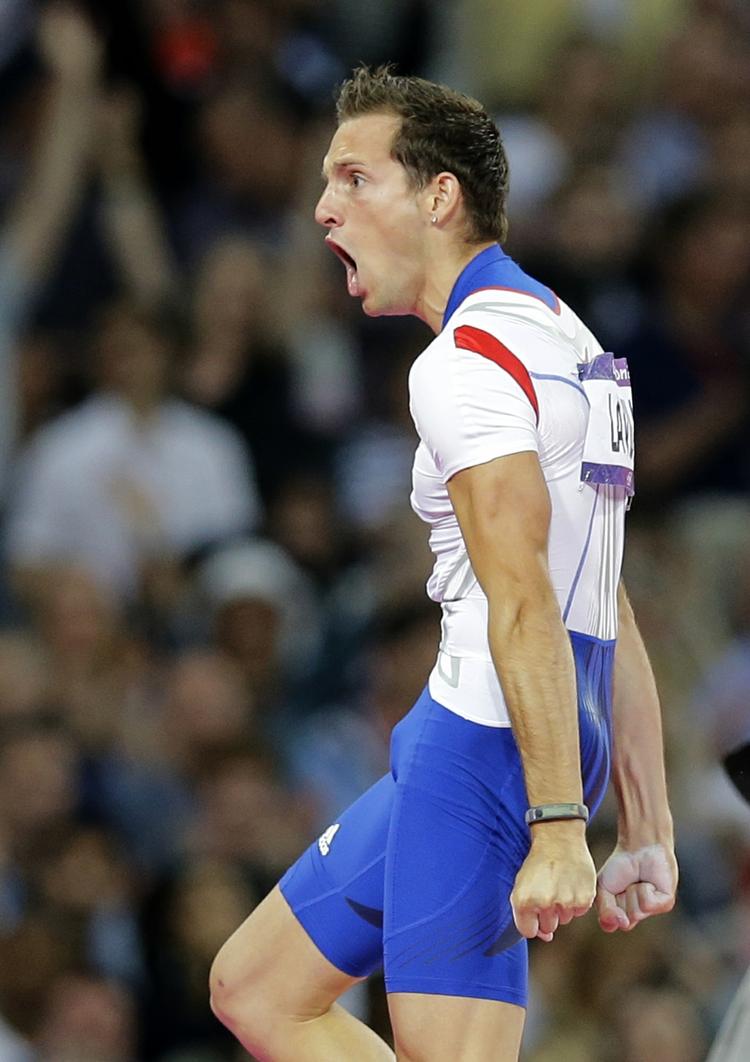 Guld. Franske Renaud Lavillenie vandt den olympiske finale i stangspring. 