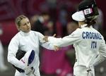 GULD. Fægtningen indledte den olympiske konkurrence i moderne femkamp, som Laura Asadauskait  endte med at vinde. 