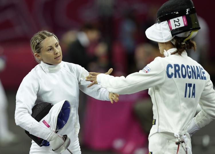 GULD. Fægtningen indledte den olympiske konkurrence i moderne femkamp, som Laura Asadauskait  endte med at vinde. 