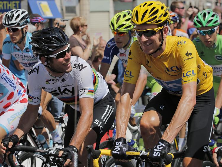 HOLDSKIFTE? Mark Cavendish (tv) og Bradley Wiggins er måske i gang med deres sidste sæson sammen. 