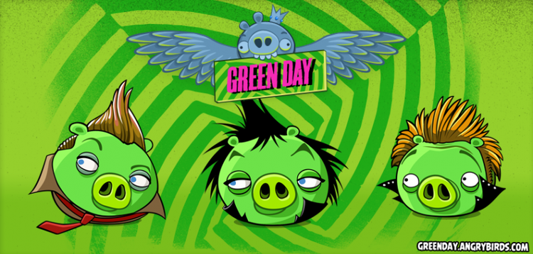 Platformskift. Nu kan man også høre Green Day på sin mobil - samtidig med at man bombarderer dem med krigsfugle. 