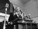 Forkæmper. Den 31-årige præst Martin Luther King taler i Atlanta i 1960. Samme år gav han et interview, som først er dukket op nu. 