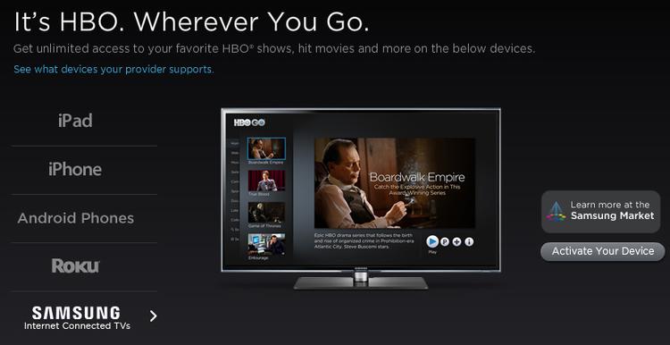 KABELBRUD. Smart-TV'er fra Samsung, der har hjemme i amerikanske stuer, har i nogen tid kunnet huse HBOs app, HBO GO. Nu tyder meget på, at denne app også kommer til danske Samsung-fjernsyn. 