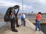 TERMINATOR. Den robot-agtige skulptur vækkede både børn og voksnes nysgerrighed på Københavns Havn. 