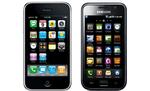 PLAGIAT. Samsung vil appellere dommen i Apple-patentsagen, der blandt andet handler om udformningen af Samsung Galaxy S (th.) overfor iPhone (tv.). 