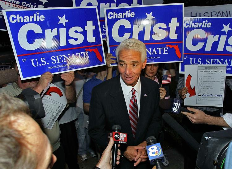 Den demokratiske præsident Barack Obama får nu opbakning fra republikaneren Charlie Crist. 