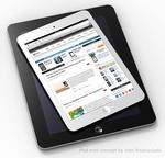 FORSINKET. Sådan forestiller designeren John Anastasiadis sig, at iPad Mini kommer til at tage sig ud i forhold til iPad. Apple har valgt alligevel ikke at annoncere den sammen med iPhone 5. 