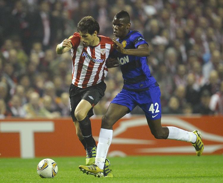 Niveauforskel. Javier Martinez (t.v.) var i sdiste sæson med til at sende Manchester United ud af Europa League, hvor han med Bilbao nåede finalen. 