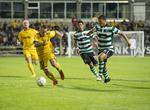 UHELDIGT. Horsens var tæt på at snuppe sejren i det første opgør mod Sporting. 