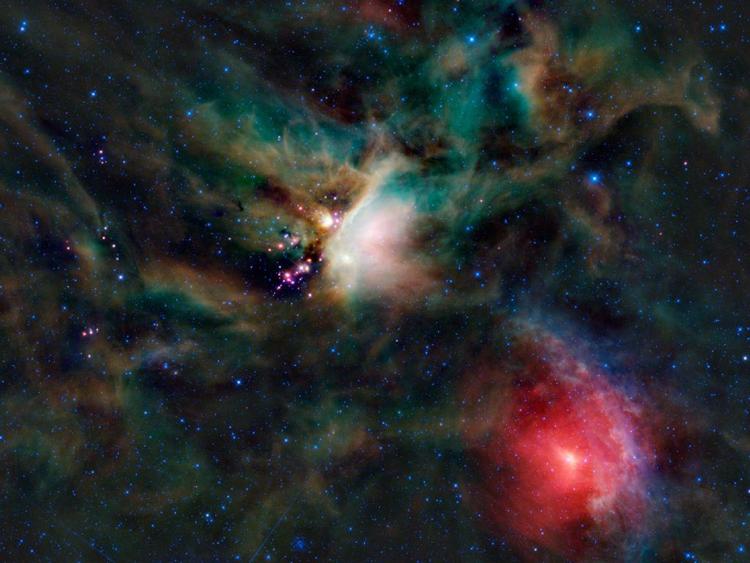 STJERNESTØV. Et infrarødt billede af det stjernedannende område Rho Ophiuchi fra en Nasa-satellit. 