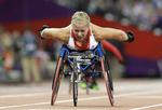 Guld. Hannah Cockroft fra Storbritannien fik guld på kvindernes 100 meter i klassen T34. 