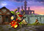 Monsterspil. Børnespillet 'Skylanders' har været en bragende stor økonomisk succes, og næste skridt bliver større, stærkere og mere selvlysende monstre - som giganten Tree Rex her (t.v.) 