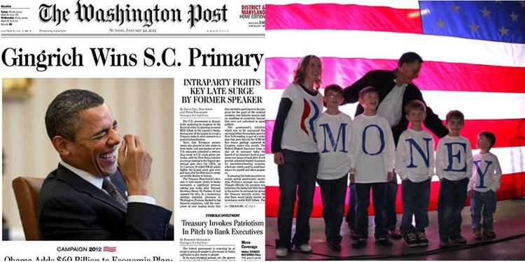 Fupfupfup. Gingrich vinder, og Obama dør af grin. Ak, det er fup. Mitt Romney arrangerer sin familie til at stave Romney, men kikser i opstillingen. Ak, det er fup. 