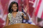 Tirsdagstaler. Førstedame Michelle Obama er blandt talerne på førstedagen af demokraternes partikongres. Her ses hun under lydprøver i går. 