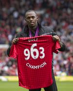 Fan. Usain Bolt blev forleden hyldet under et på besøg på Old Trafford i Manchester i forbindelse med en kamp mod Fulham. 