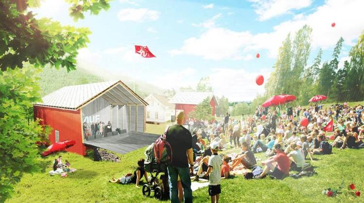 'Bakken' bliver udstationeret med nye scener til koncerter og kulturelle begivenheder.  Illustration af Mir AS, Architecture by Fantastic Norway AS. 