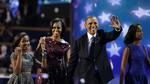 2012. Familien Obama på scenen ved konventet i år. 