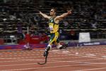 REKORD. Med 46,68 sek. satte Oscar Pistorius paralympisk rekord, da han vandt 400 meter-finalen. 