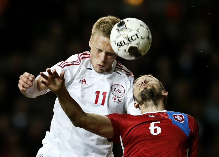 FCK'er. Nicolai Jørgensen spillede fra start i Danmarks VM-kamp mod Tjekkiet i lørdags på hjemmebanen i Parken, som bliver hans primære arbejdsplads de kommende fire sæsoner. 
