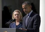 Fordømmelse. USA's præsident, Barack Obama, havde sin udenrigsminister, Hillary Clinton, ved sin side, da han for kort tid siden holdt tale foran Det Hvide Hus. 