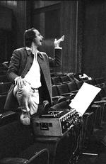 abstraktioner. Karlheinz Stockhausen under en seance i Köln i 1970. Koncerten i Diamanten var en del af Golden Days Festivalen med fokus på 1950'erne. 