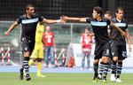 TOPHOLD. Lazio er et af tre hold med maksimumpoint efter tre runder i Serie A, hvor Hernanes og Andre Dias i dag vandt 3-1 med Lazio mod Chievo. 