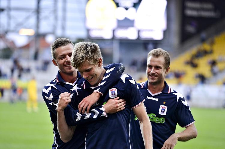 Målmager. Aron Jóhannsson, der har scoret syv gange i Superligaen i denne sæson, er næppe en spiller, AGF vil skille sig af med lige med det samme. 