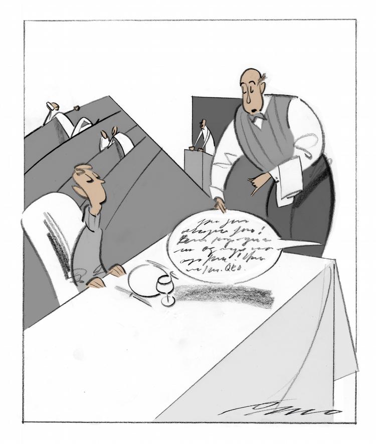 Frokostmenu. De studerende bør starte med at forberede sig, mener lektor Peter Lauritsen. Illustration: Per Marquard Otzen 