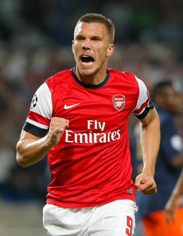 træfsikker. Arsenals nyindkøb Lukas Podolski fortsætter med at score for London-holdet. 