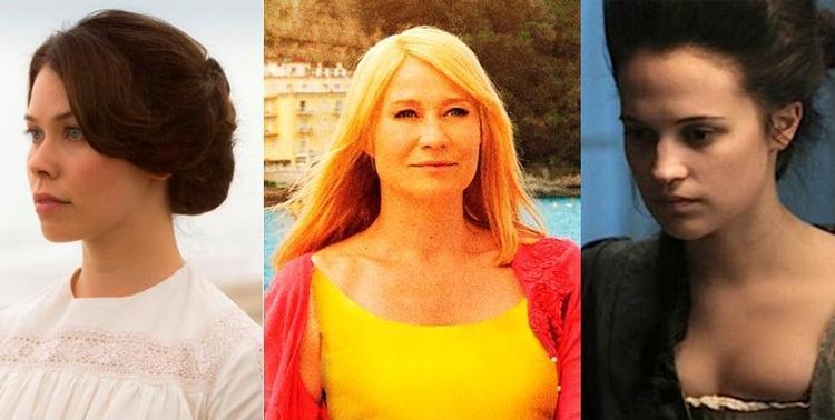 Film. Tre markante kvinderoller kan blive en del af den danske Oscar-nominering til næste år. Fra venstre Birgitte Hjort Sørensen i 'Marie Krøyer', Trine Dyrholm i 'Den skaldede frisør' og Alicia Vikander i 'En kongelig affære'. 