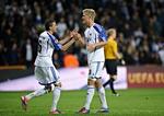 MÅLSCORERNE. FCK's mål mod Mole blev scoret af Claudemir (tv.) og Andreas Cornelius (th.). 