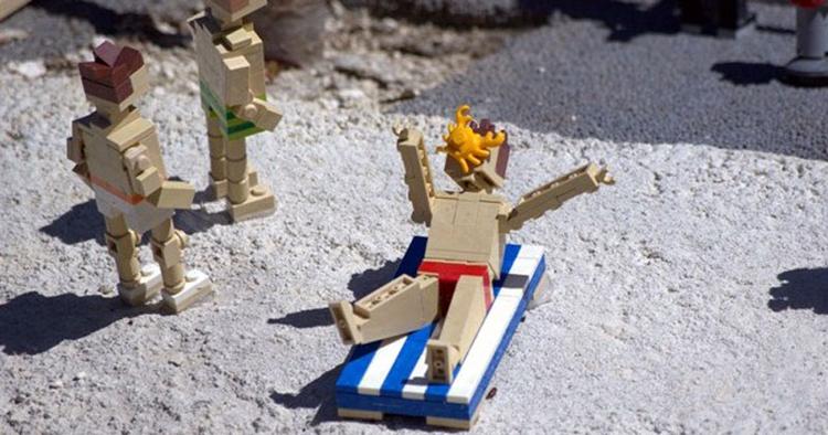 AV. En krabbe er kravlet i land og har angrebet en solbadende mand i Floridas Legoland. 