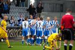 udligning. To gange udlignede OB efter hjørnespark, første gang ved den ungarske debutant Krisztián Vadósz. 