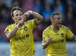 STRAFFESPARK. For anden kamp i træk scorede Mike Jensen til 1-0 på straffespark. 