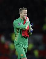 Uplettet. Den danske keeper holdt Fulham fra at score i 5-0-sejren i London i aftes. 