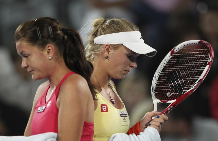 kvartfinale. På tennisbanen tages der ikke hensyn til venskabet mellem Agnieszka Radwanska (tv) og Caroline Wozniacki. 