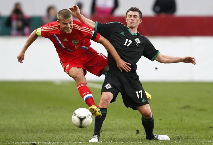 Nøglespiller. Igor Denisov (t.v.) er efter Fabio Capellos indtog i russisk fodbold blevet landsholdsanfører. 